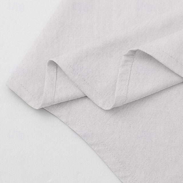 Shirt White Button Up Plain Street Vacation Black Men's