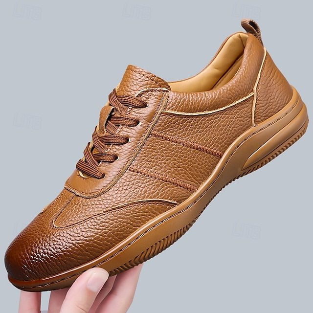 Men’s Sports Lightweight Sneakers Comfortable Leather –