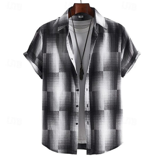 Casual Button Men's Shirt Summer Beach Up
