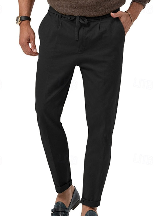 Suit Pants Men's Dress Casual Pocket Trousers