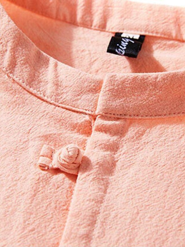 Linen Chinese Men's Shirt Cotton Collar