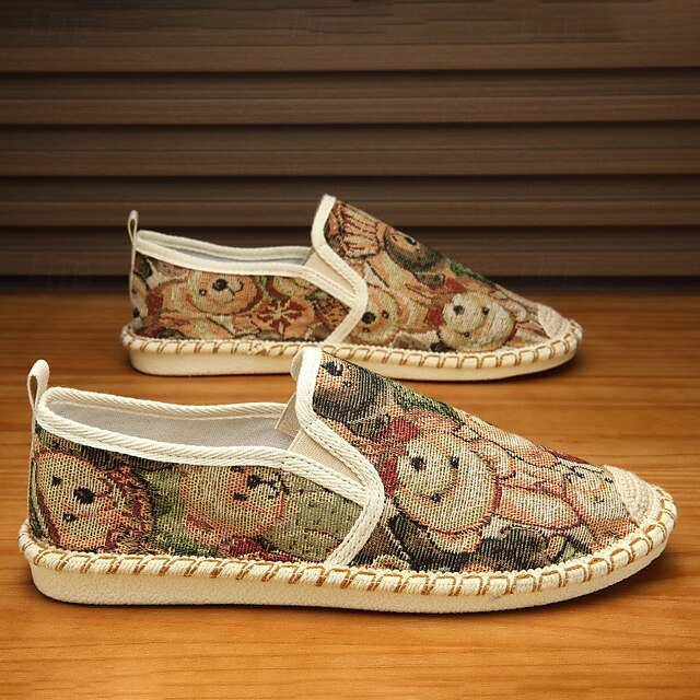 Shoes with Print Canvas Men's Animal Espadrille Slip-On