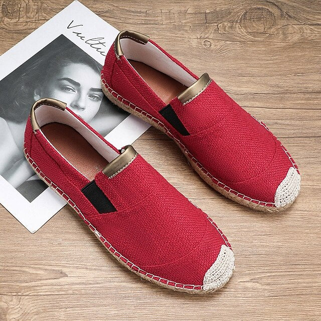 with Red Sole - Espadrille Men's Shoes Jute Slip-On