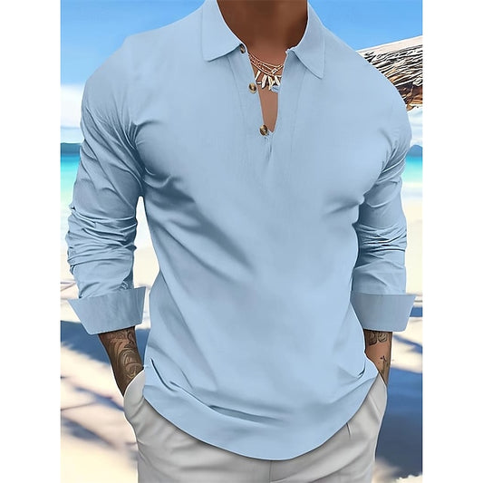 Popover Men's Shirt Beach Linen Summer