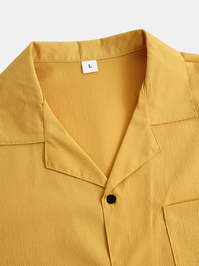 Casual Black Up Button Men's Summer Shirt