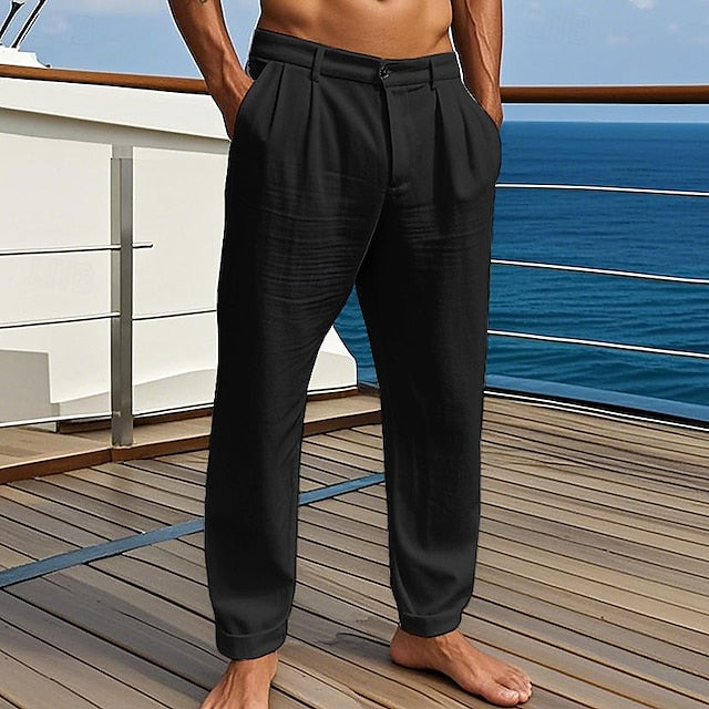 Summer Pants Pants Trousers Pants Men's Beach Pocket Linen