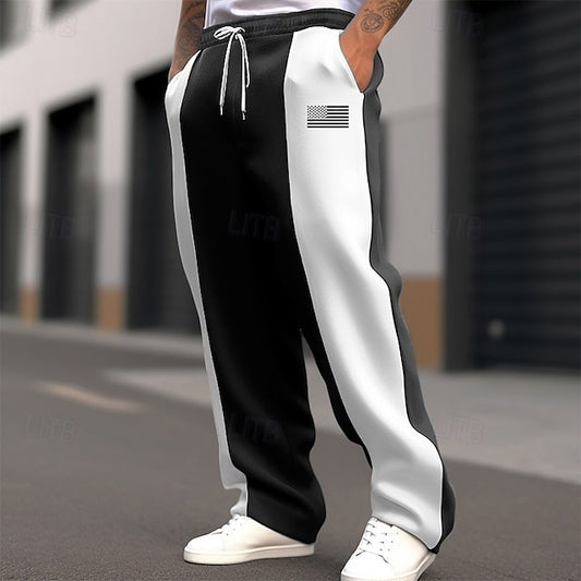 Straight Trousers Men's Pocket Leg Sweatpants Sweatpants