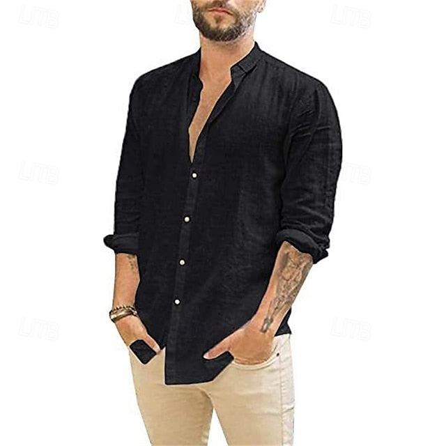 Button Men's Casual Summer Beach Shirt Up