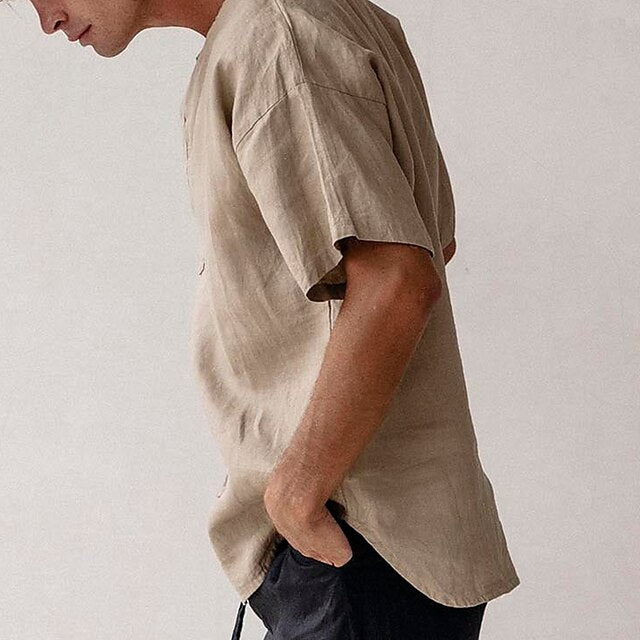 Linen Shirt Summer Cotton Men's