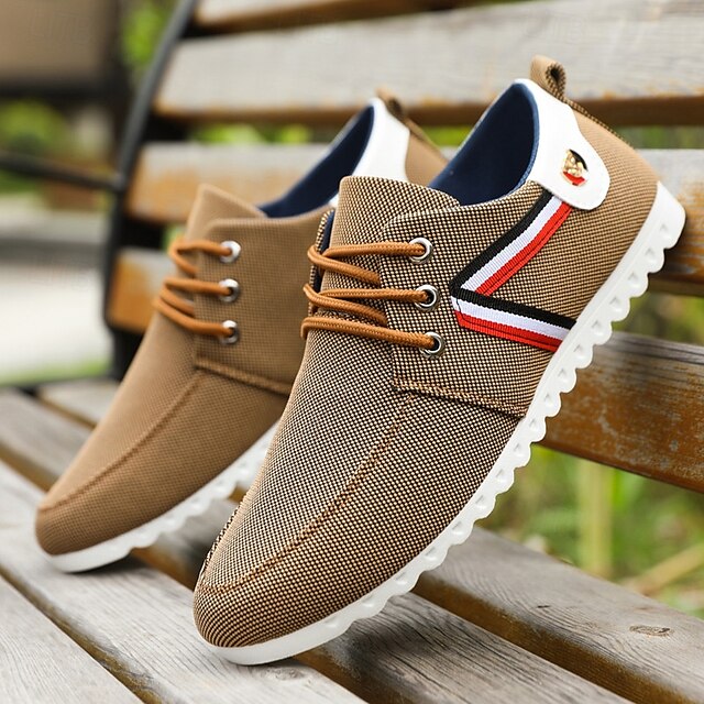 and Navy Nylon Tan Casual Men's Sneakers – Breathable