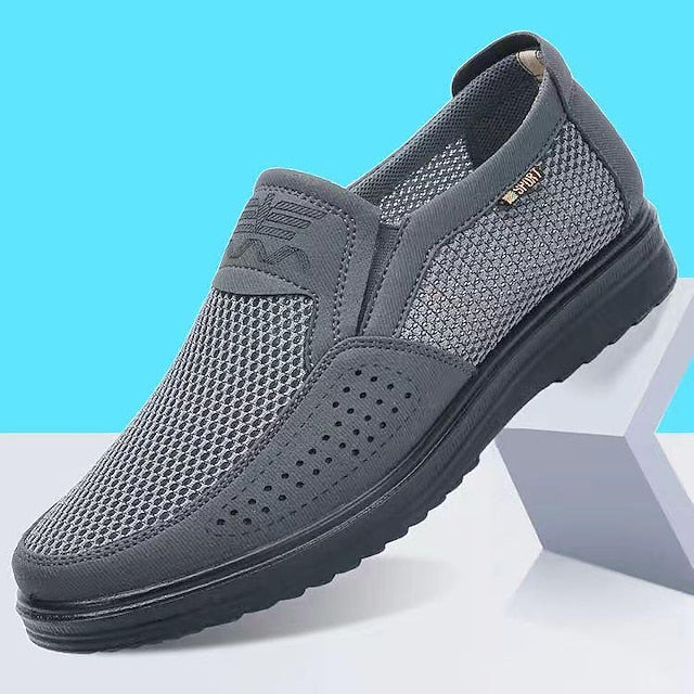 Mesh Slip-On Men’s Walking Brown with Breathable Shoes Upper