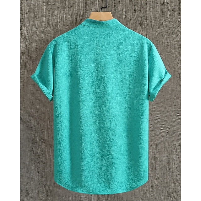 Summer Men's Up Casual Beach Button Shirt