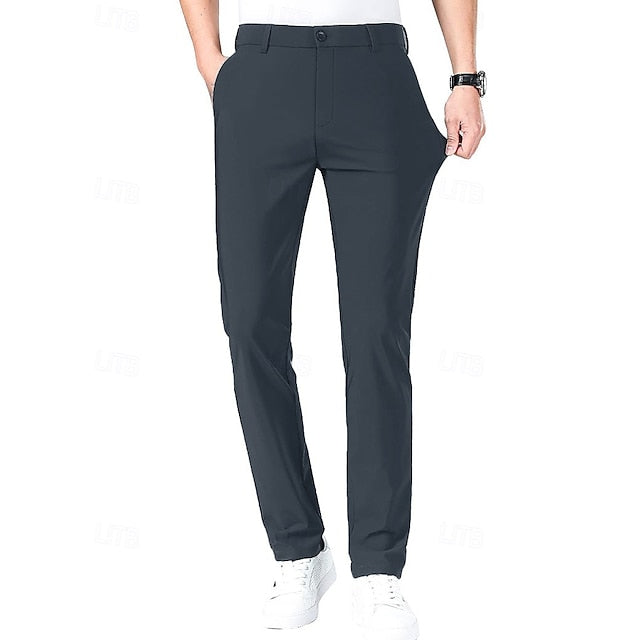 Pants Men's Golf Stretch Casual Trousers Pocket