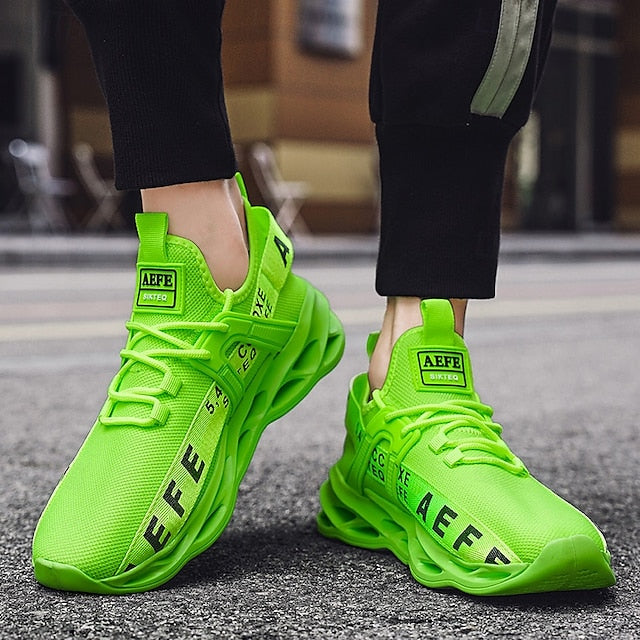 Mesh - Sneakers Neon Breathable Men's Lightweight Green