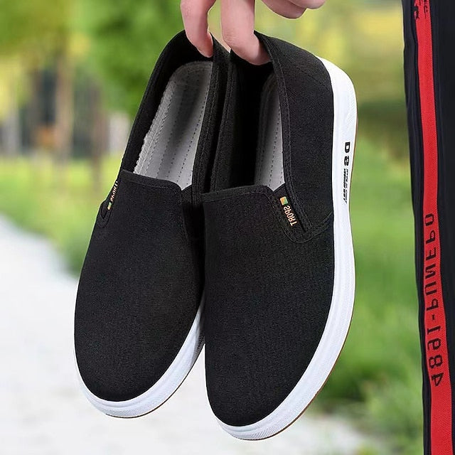 Navy Blue Canvas – Casual Shoes Slip-On Lightweight Men's