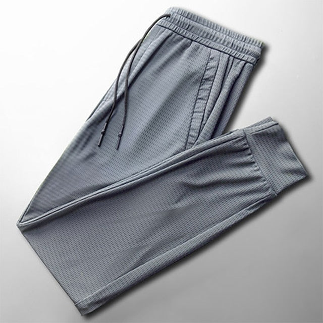 Pants Elastic Waist Drawstring Men's Casual Solid Trousers