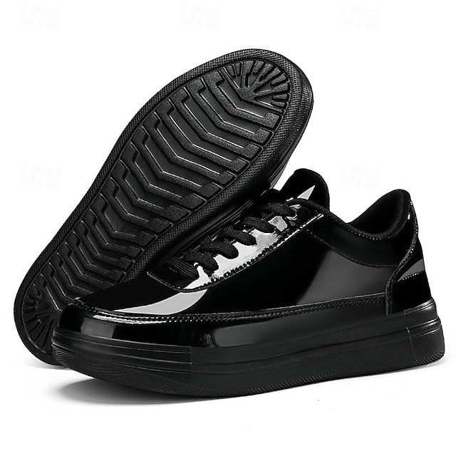 Stylish Gold Sneakers Low-Top – Men's Lace-Up Metallic