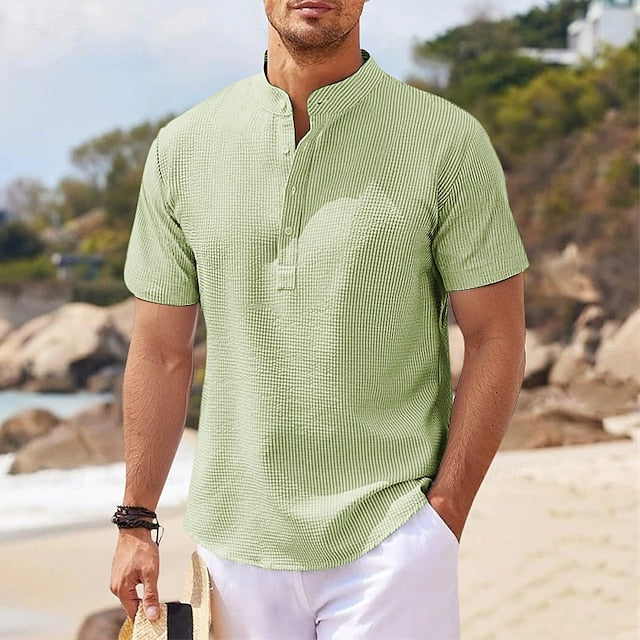 Shirt Men's Casual Summer Popover Beach