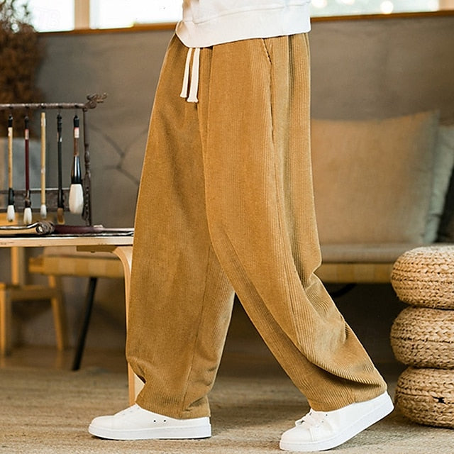 Corduroy Casual Pocket Men's Trousers Pants