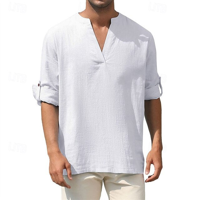 Shirt Linen Casual Cotton Men's