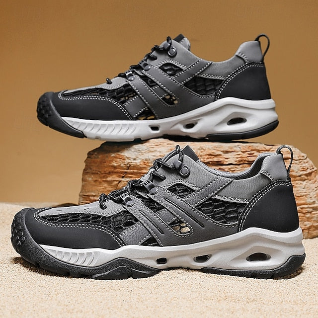 Outdoor Trail Running Sneakers Hiking Men's Durable - Khaki