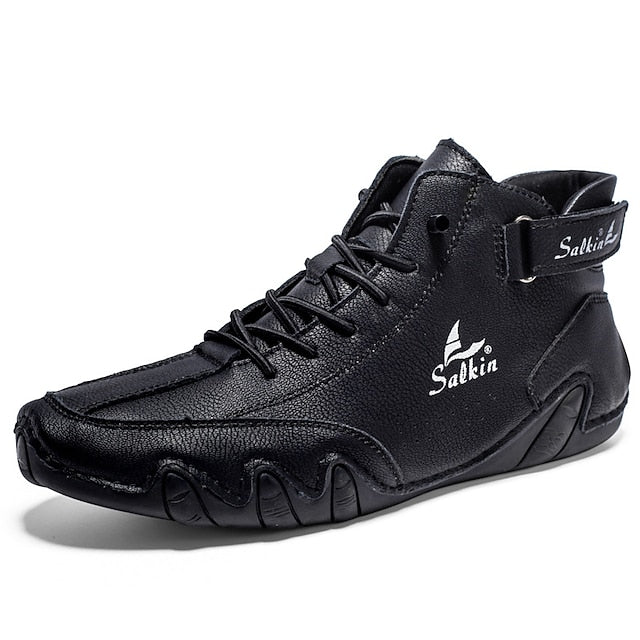 Teal Stylish Handmade Men's High-Top Lace-Up - Boots Suede