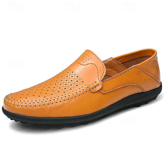 Loafers Faux - Breathable Perforated Men's Leather