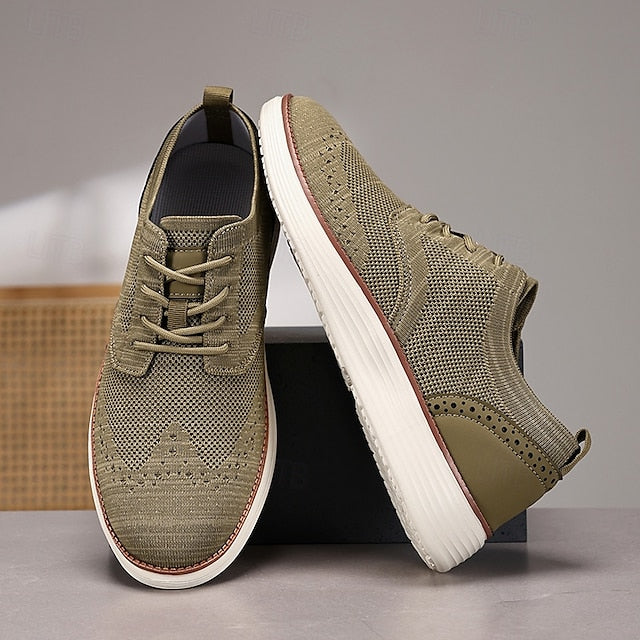 Lace-Up - Sneakers Men's Breathable Brogue Knit Casual