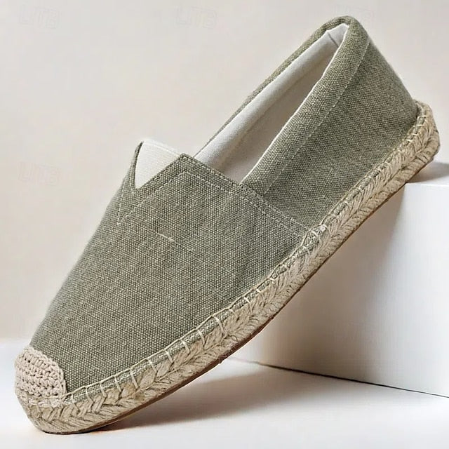 Shoes Slip-On Men's Rope with Canvas Red Espadrille Jute