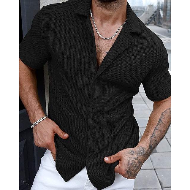 Shirt Summer Beach Blue Green Wear Casual Men's