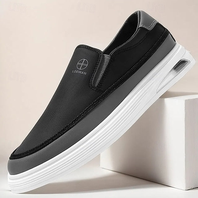 Accent Gold and Slip-on with White Men's Sneakers