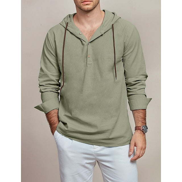 Men's Shirt Plain Wear Beach Summer Linen