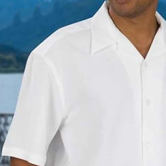 Up Men's Shirt Button Casual Summer Beach