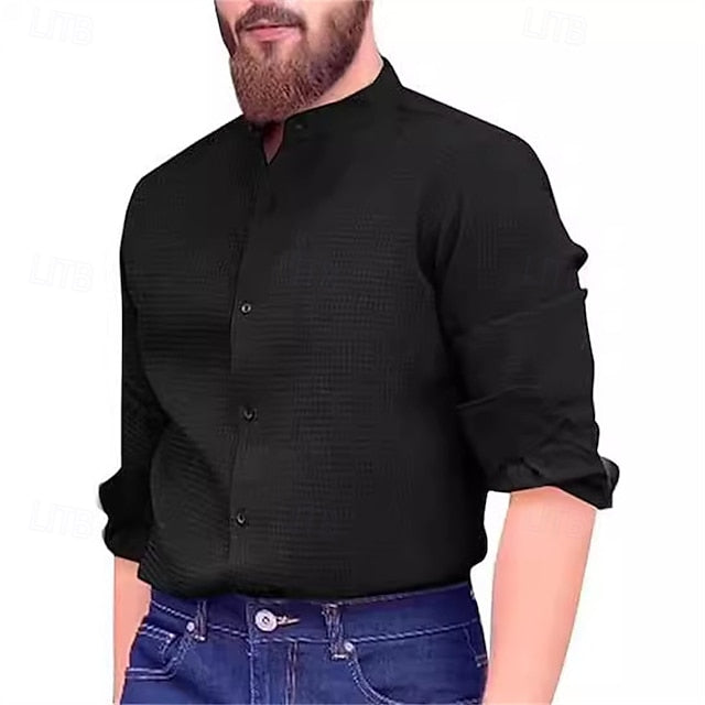 Casual Button Men's Summer Beach Shirt Up
