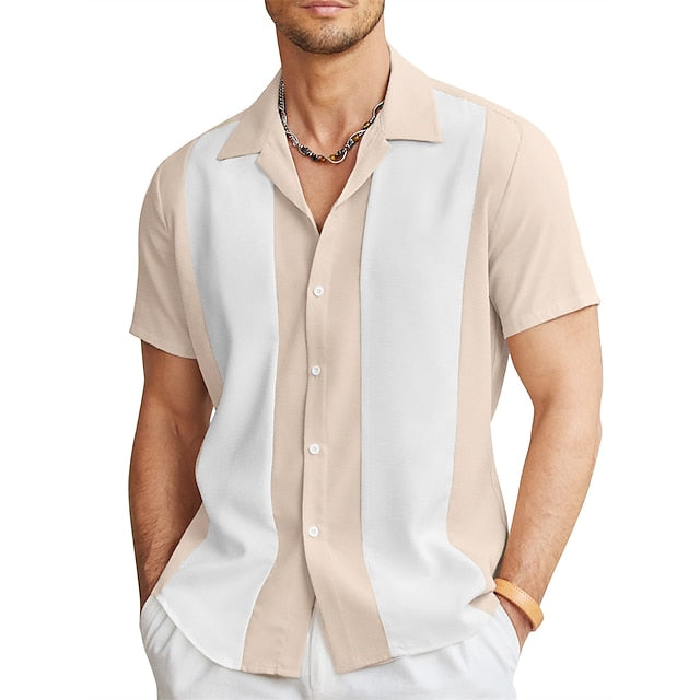Shirt Summer Casual Men's Button Bowling