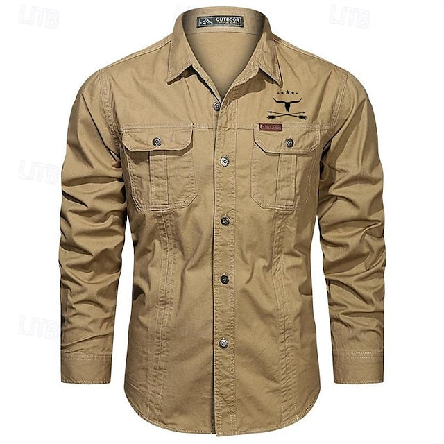 Summer Men's Green Blue Shirt Navy Work Casual