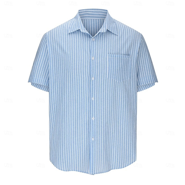 Summer Button Up Striped Men's Shirt