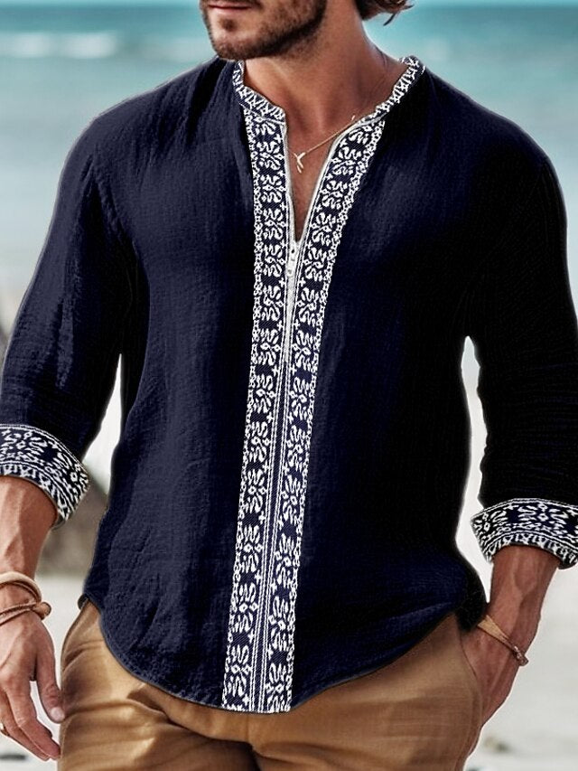 Summer White Shirt Men's Beach Casual