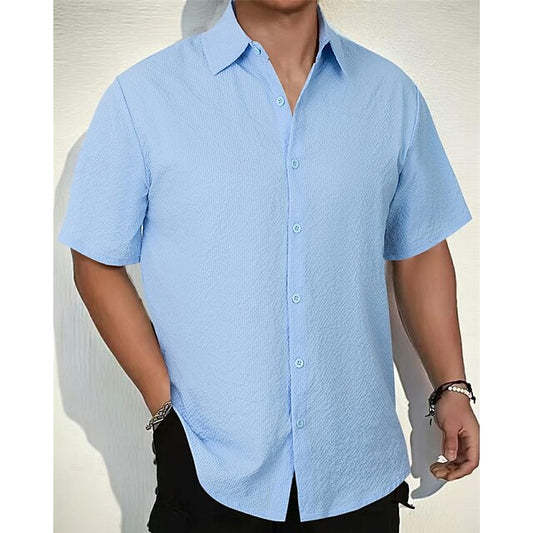 Button Casual Up Beach Shirt Summer Men's