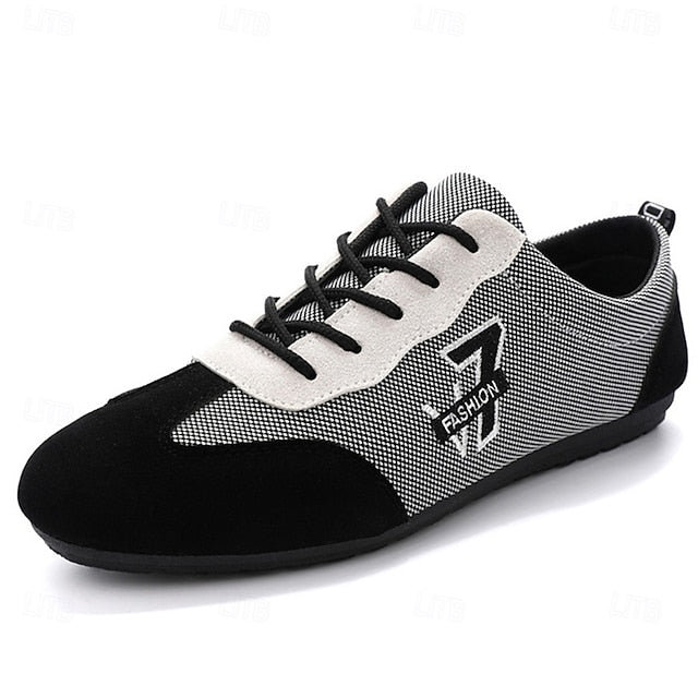 – Lace-Up Navy Nylon Breathable and Sneakers Men's Beige
