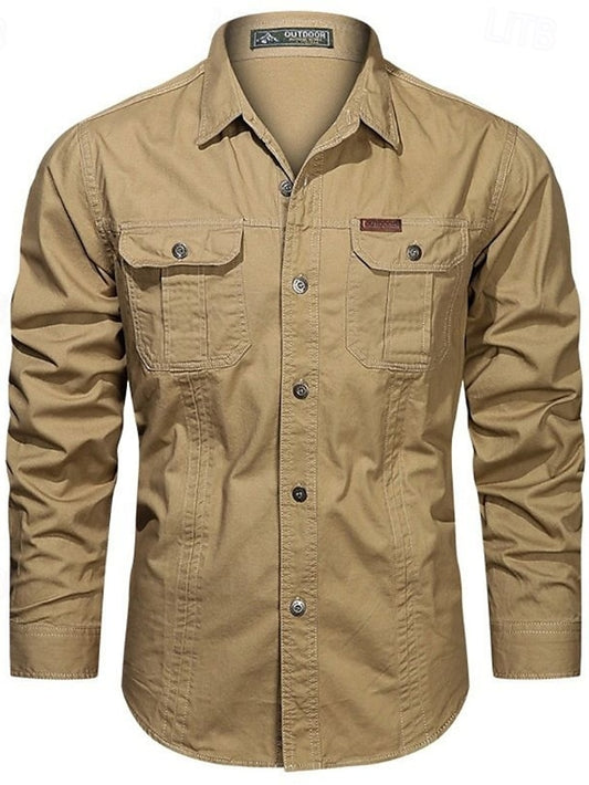 Men's Navy Blue Work Cargo Shirts Workwear Shirt