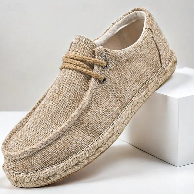with Men's Rope – Beige Detail Loafers Casual Espadrille