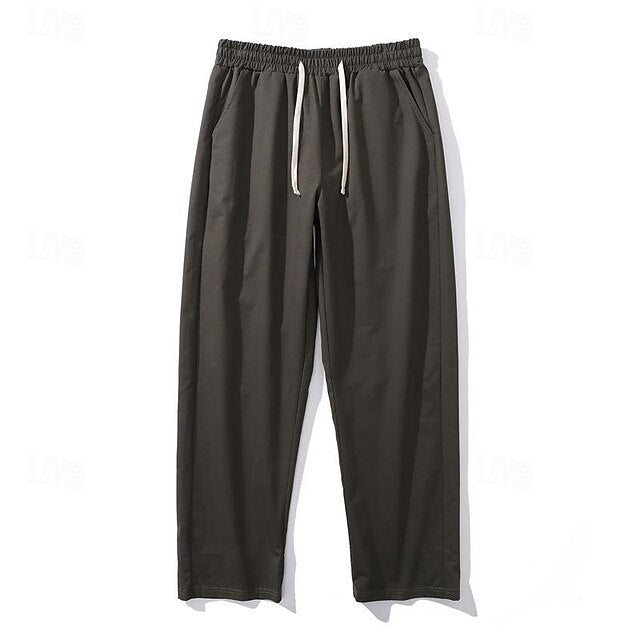 Drawstring Pocket Trousers Pants Casual Men's Waist Elastic