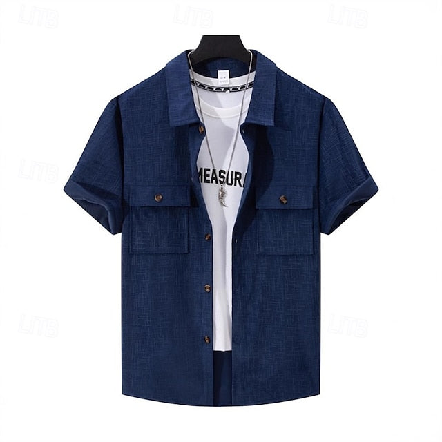 Beach Shirt Summer Casual Men's Corduroy