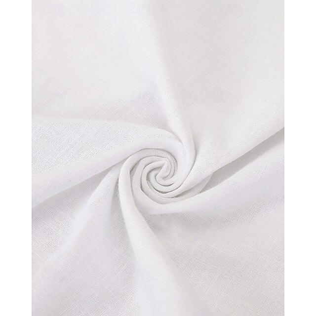 Cotton Men's Casual Popover Linen Shirt