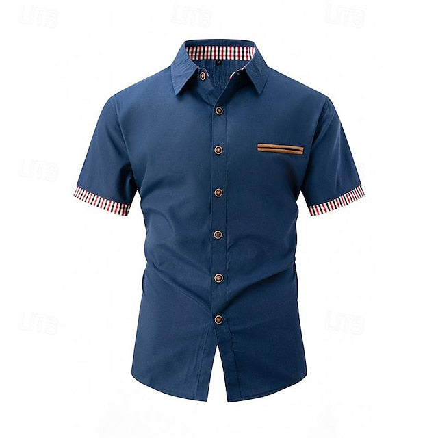 Shirt Men's Summer Casual Button Beach Up
