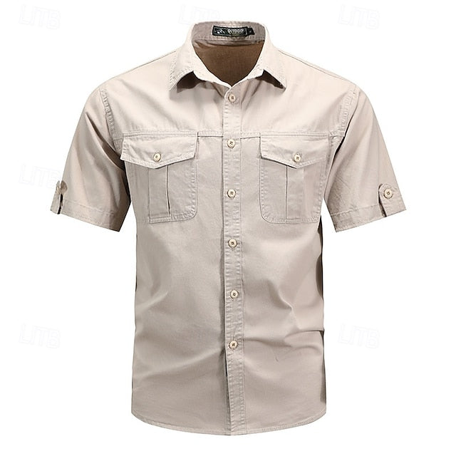 Cargo Men's Summer Button Shirt Up Casual