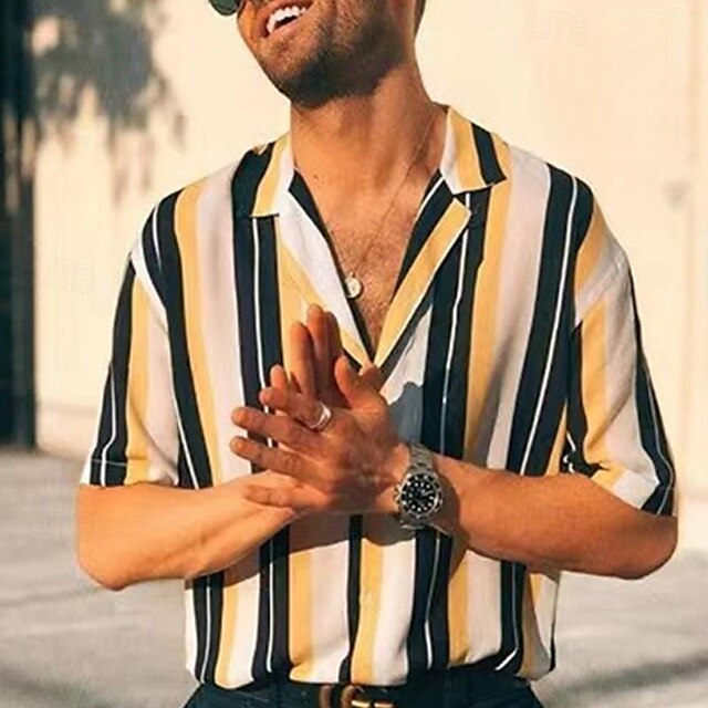 Summer Up Shirt Button Men's Casual Beach