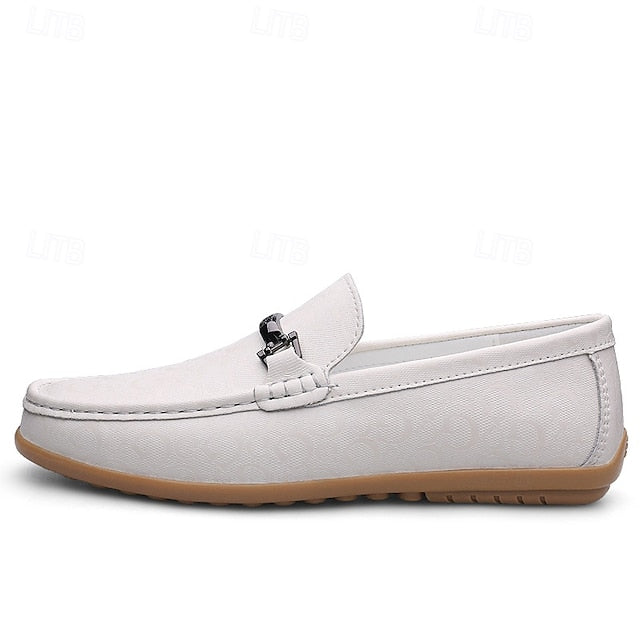 Leather Sneakers Woven – Men's Faux Blue Nylon