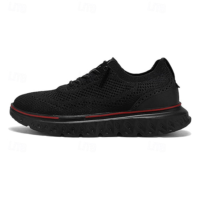 Breathable Men's Sneakers – Lightweight Knit Lace-Up